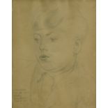 Gilbert Spencer. Head and shoulders portrait, pencil drawing, inscribed and dated March 17, 1951,