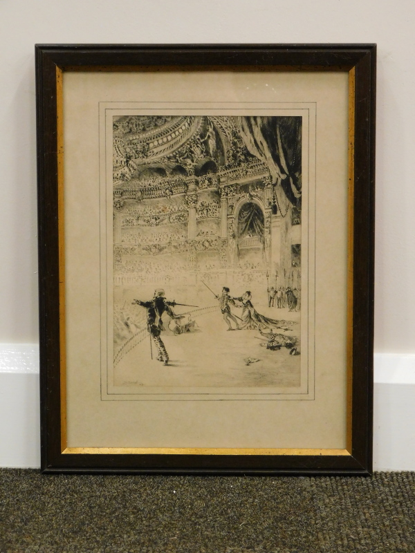J.A. Mitchell. La fin del' Acte (A 'Opera), ink drawing, signed, dated 1878 and titled verso, 25cm x - Bild 2 aus 4