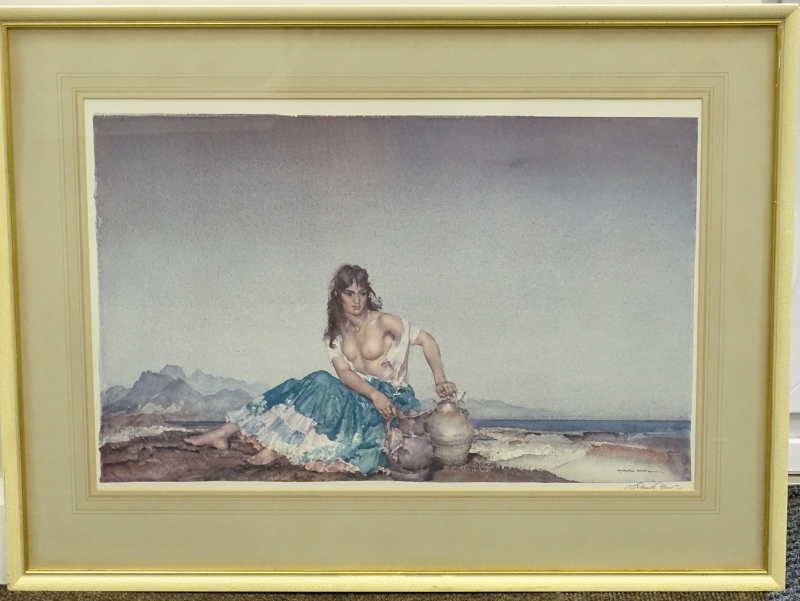 William Russell Flint (1880-1969). Sara, artist signed coloured print, 43cm x 64.5cm. - Image 2 of 4