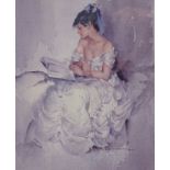 William Russell Flint (1880-1969). Cecilia reading, limited edition coloured print, 772/850, 31.