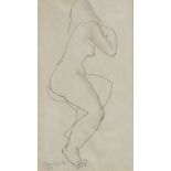 Antonin (Tony) Bartl (1912-1998). Female study, pencil, signed and dated 1953, 36.5cm x 20.5cm.