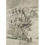 John Holder. Silver Street, Leeds, drawing, signed, titled and dated 2002, 58cm x 41cm.