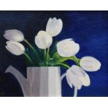 D. Pollard. Tulips, oil, initialled and titled verso, 19cm x 24cm.