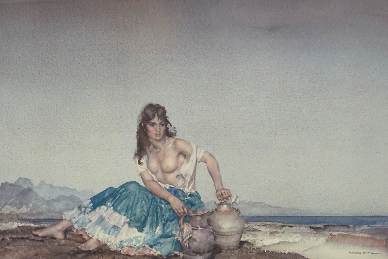 William Russell Flint (1880-1969). Sara, artist signed coloured print, 43cm x 64.5cm.