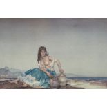 William Russell Flint (1880-1969). Sara, artist signed coloured print, 43cm x 64.5cm.