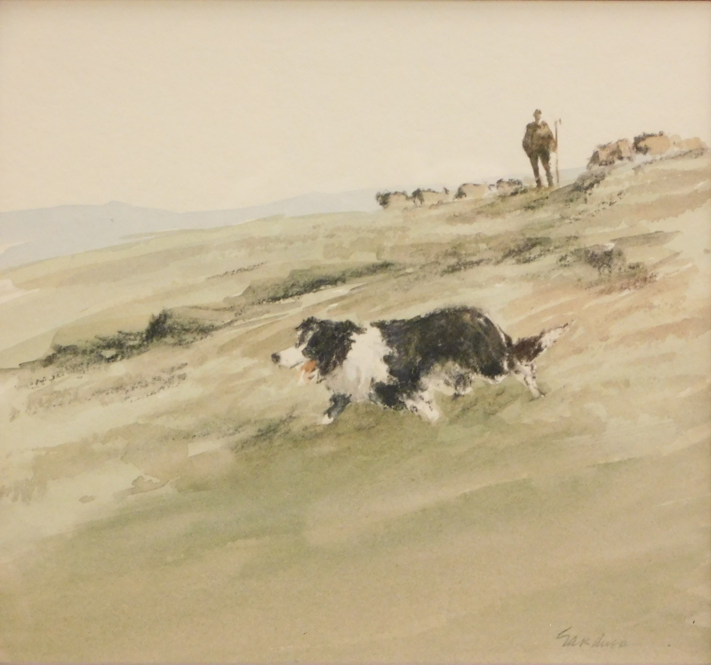 Philip Gardner (1922-1986). Fetching in the Stragglers, watercolour, signed and titled verso, 19.5cm