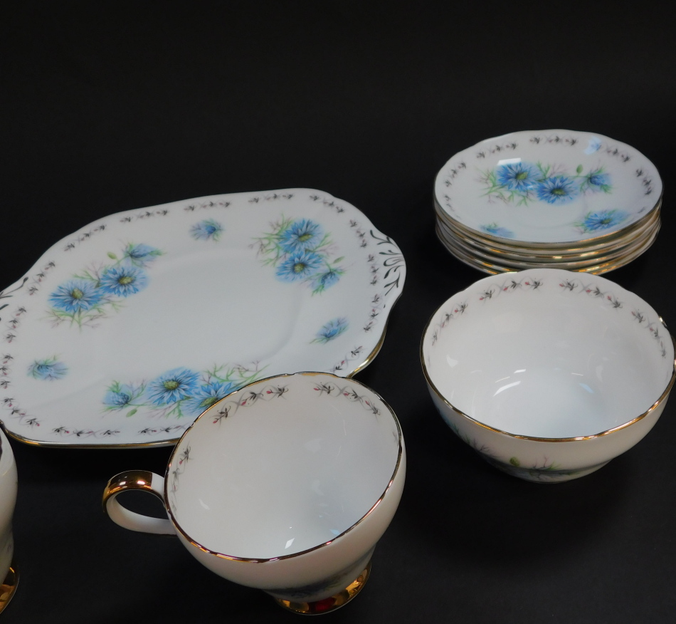 An Adderley porcelain part tea service decorated in the Love In A Mist pattern, pattern no H1234, - Image 2 of 4