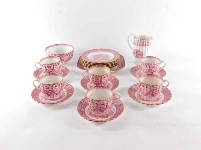 A Copeland Spode porcelain part tea service decorated in the Spode's Primrose pattern, pattern no - Image 2 of 5