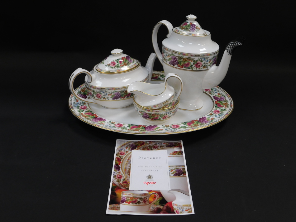 A Spode porcelain part tea dinner and coffee service decorated in the Provence pattern, comprising - Image 8 of 8
