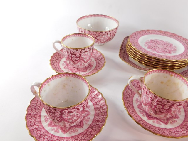 A Copeland Spode porcelain part tea service decorated in the Spode's Primrose pattern, pattern no - Image 4 of 5