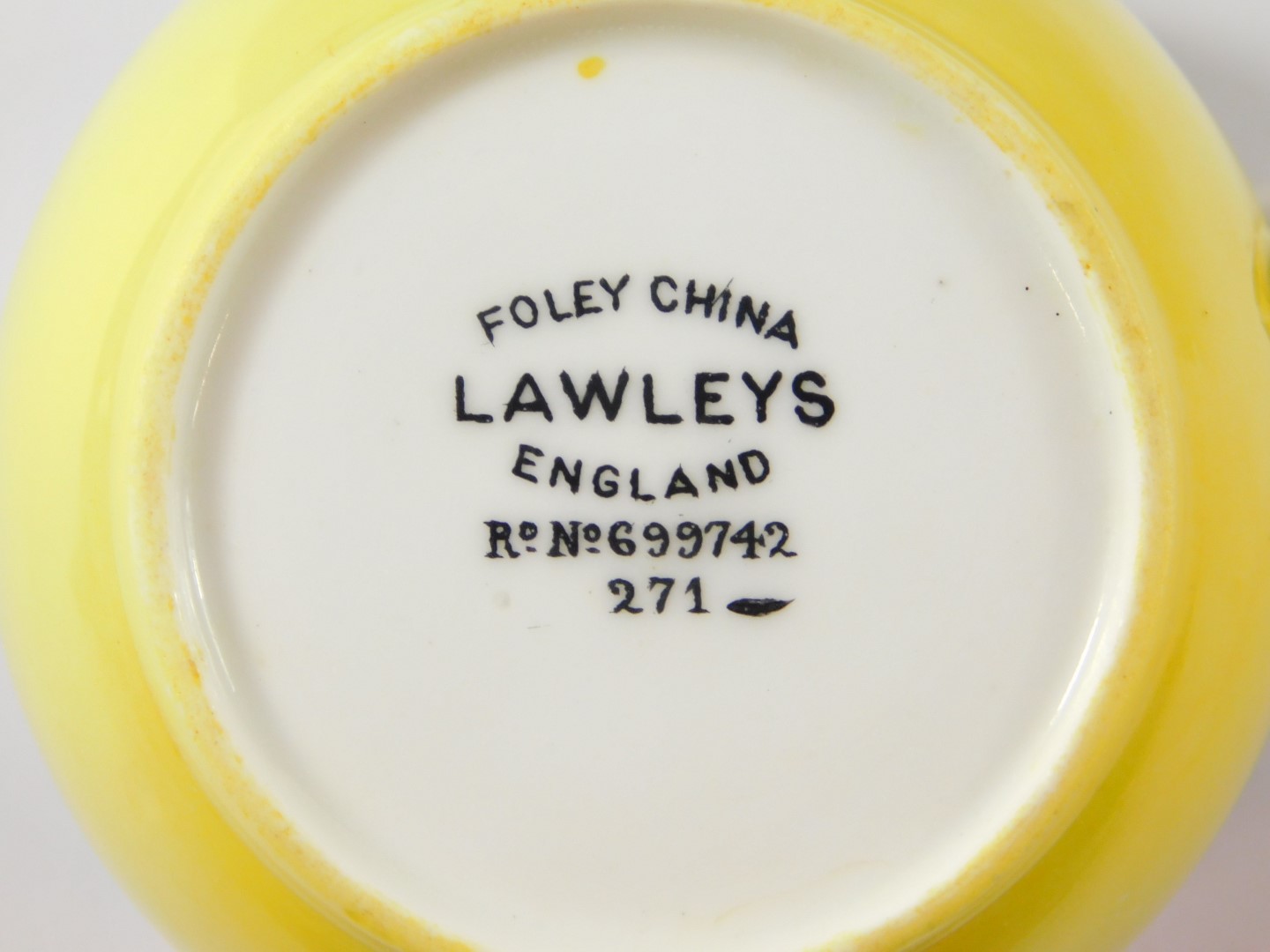 A Foley early 20thC porcelain part tea service, decorated with a band of silhouetted figures in a - Image 3 of 3