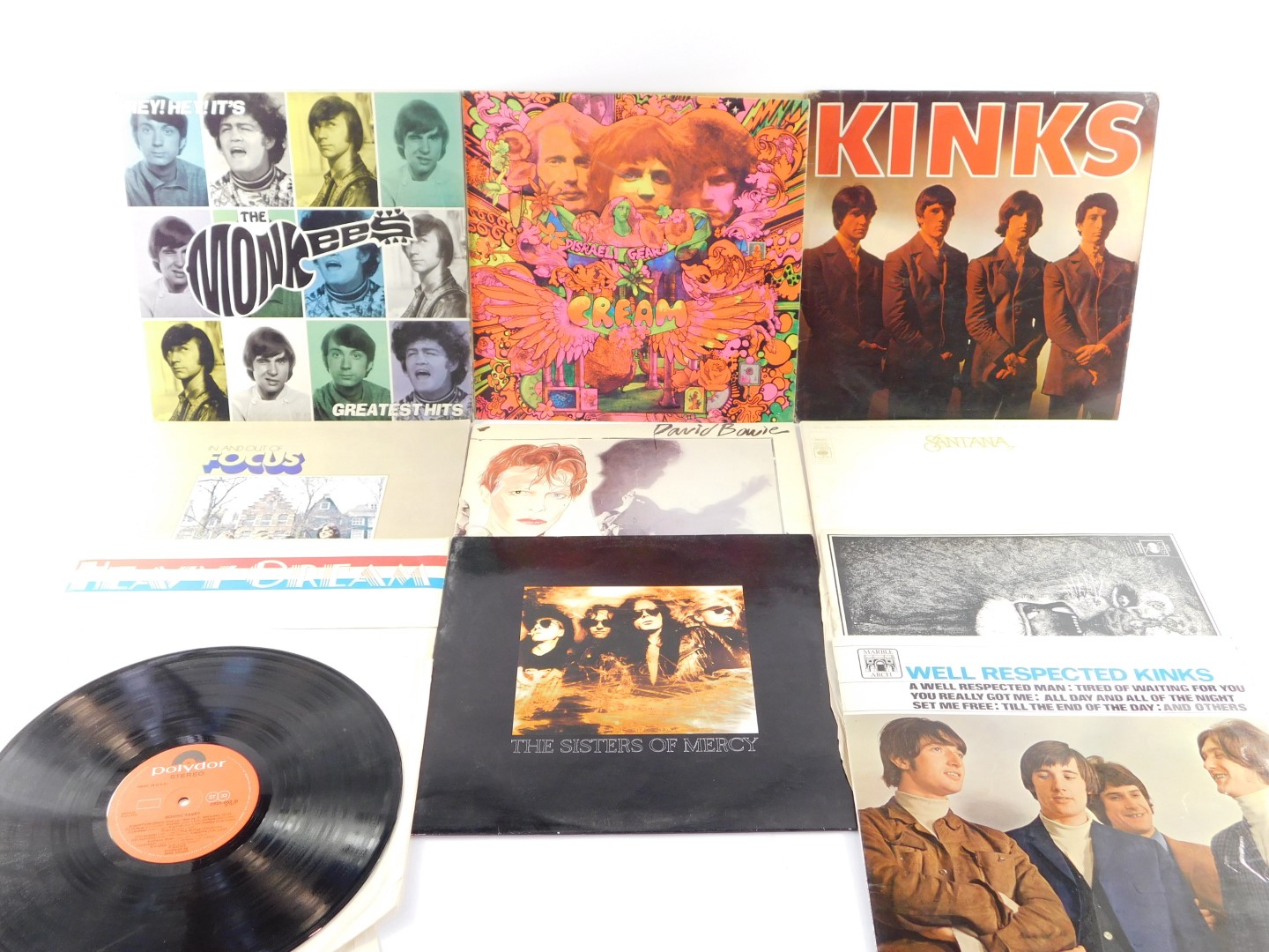 1960's and later LP records, to include Santana Welcome., Cream Disraeli Gears., Kinks Well