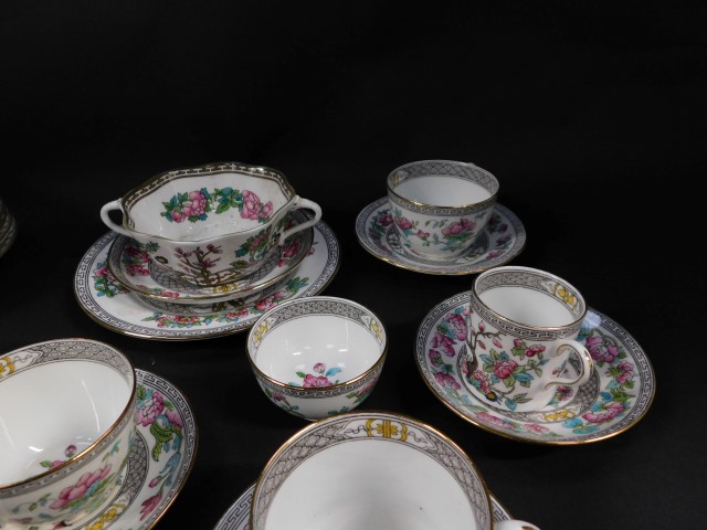 A group of Aynsley porcelain, including three soup cups, covers and four saucers, decorated with - Image 2 of 4