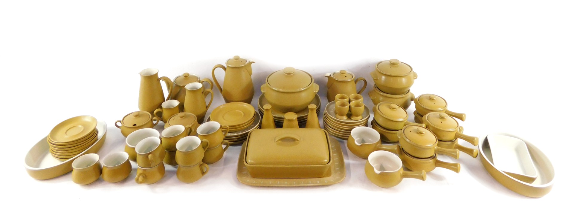 A group of Denby dinner and breakfast wares decorated in the Ode pattern, comprising meat platter,