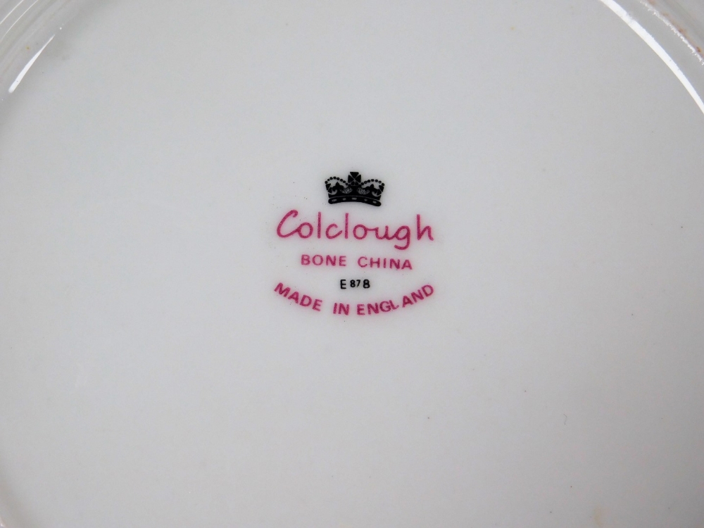 A Colclough china part tea service, comprising teapot, milk jug, two sugar bowls, five cups, six sau - Image 3 of 3
