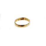 A 22ct gold wedding band, hallmarked for the millennium 2000, ring size S½, 1.5g.