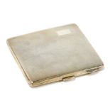 A George VI silver cigarette case, with engine turned decoration and rectangular initialled panel, m