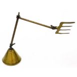 A Victorian anglepoised toasting fork, marked patent number 22048-24, 40cm high.