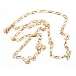 A 9ct gold curb link necklace, 48cm long overall, 3.3g.