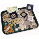 A group of various coinage, to include collectors coins and others, a British bank note commemorativ