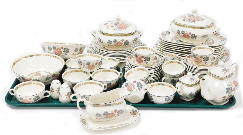 A Staffordshire Dynasty Collection Orient Myott dinner service, to include two large meat plates, ei