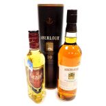 Two bottles of whisky, to include an Aberlour ten year old Highland single malt scotch whisky, and a