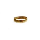 A 9ct gold wedding band, of plain design, makers stamp B.Bros, with import marks, ring size P, 1.4g.