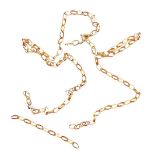 A 9ct gold link necklace, with loose links (AF), 3.3g.