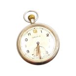 A Moeris Military pocket watch, in a stainless steel casing, stamped G.S.T.P M55905XX, with orange h