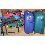 Various bags and cases, to include two Samsonite hard cases, rucksacks, tennis racket bags,