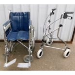 A collapsible wheelchair and walker. (2)