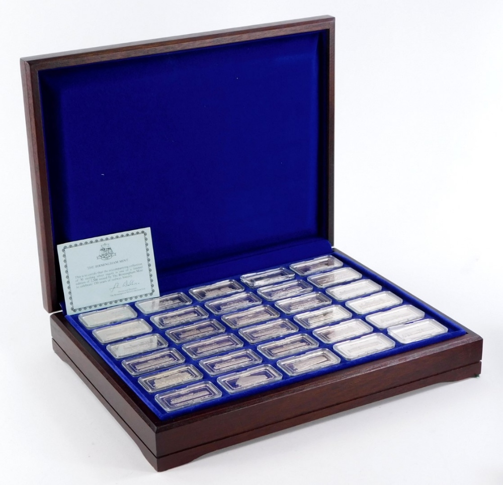 A set of thirty sterling silver Birmingham Mint 150th anniversary of the Rainhill Trials medallions,