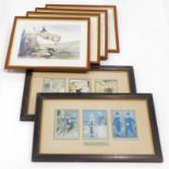 Two framed print montages, each titled Undelivered telegrams, three in two common frames, and four