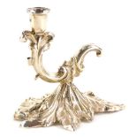 A Victorian silver chamber stick, cast with leaves, lacking sconces and snuffer, scatter hallmark,