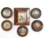 A collection of miniature prints, to include Shakespeare, Lord Byron, etc. (6)