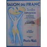 After Leonard Tsuguharu Foujita (1886-1968). Salon du Franc, coloured printed poster, 154cm x114cm.