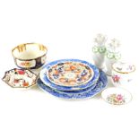 A collection of ceramics, to include a cup and Spode blue and white plate, Mason's Ironstone,