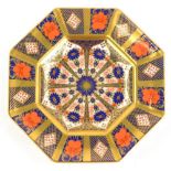 A Royal Crown Derby hexagonal Imari pattern plate, 22.5cm diameter.