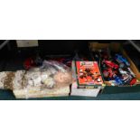 A collection of children's toys, to include a Spiderman skate board, toy cars, bikes, boxed