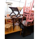 A collection of furniture, to include an Edwardian two tier table, child's chair, a pine coffee