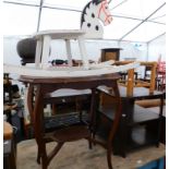 A collection of furniture, to include Edwardian two tier table, rocking horse, Art Deco book