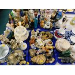 Decorative china and effects, to include various cat figures, teapot, part Sheriden tea service,