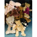 A quantity of soft toys, to include Boyds Collection jointed teddy bear, various other teddy