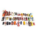 Dinky Corgi and other die cast vehicles, play worn, including a turntable fire escape., Chubb