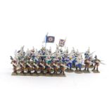 Various 20thC lead soldiers, Napoleonic Regiments, etc, some undecorated, others in blue, one in