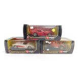 Three Burago die cast cars, 1:24 scale, comprising Dodge Viper GTS Coupe (1997)., Chevrolet Corvette