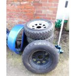 Trolley jack (AF),four alloy wheels with Dunlop SP Sport 61-R tyres, for mud and snow, together