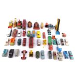 Dinky Corgi and other die cast vehicles, play worn, including a Merryweather Marquis Fire Tender.,