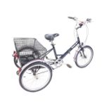 A Pashley adult folding tricycle TRI-1, black frame, with Wide Ratio 7 speed gears, Classic