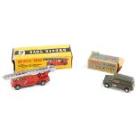 A Budgie Toys Merryweather Turntable Fire Engine, No 254, together with a Spot-On Morris GPO